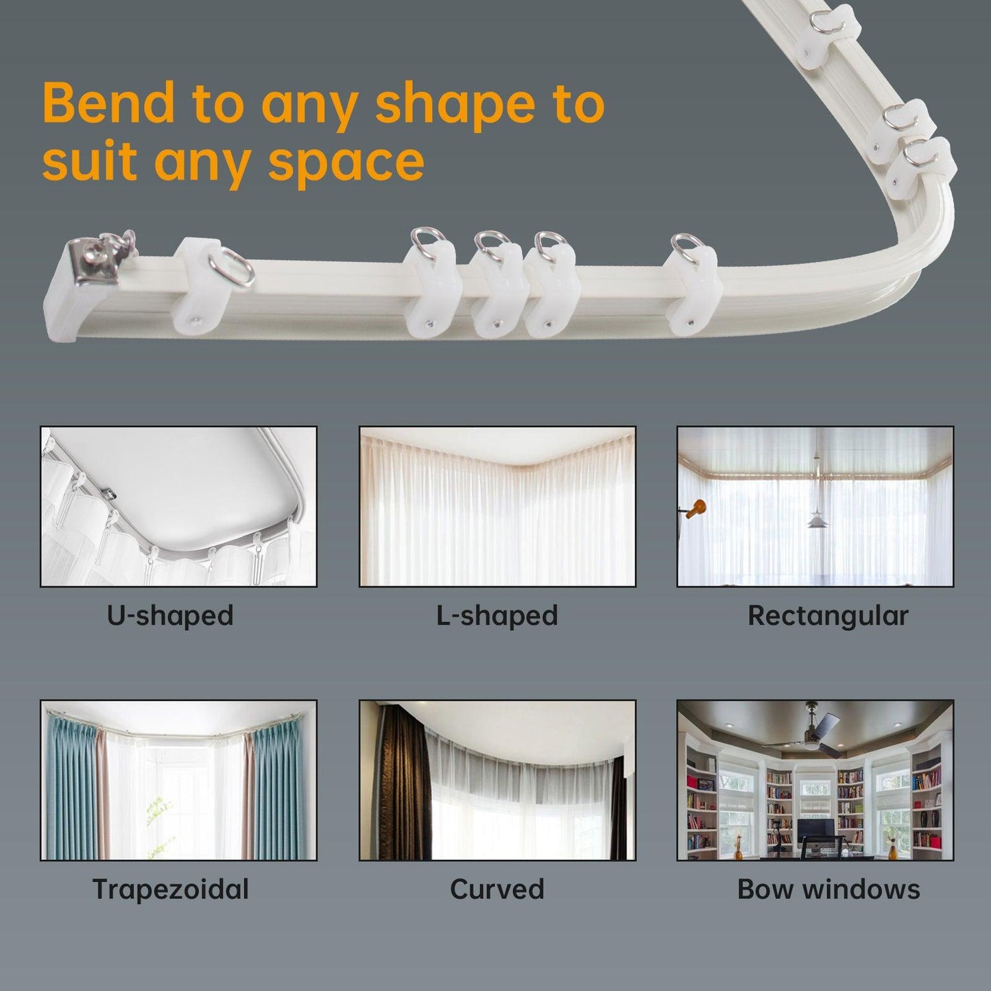 Bendable Ceiling Curtain Track Room Divider Curtain and Track - CurtainsArt
