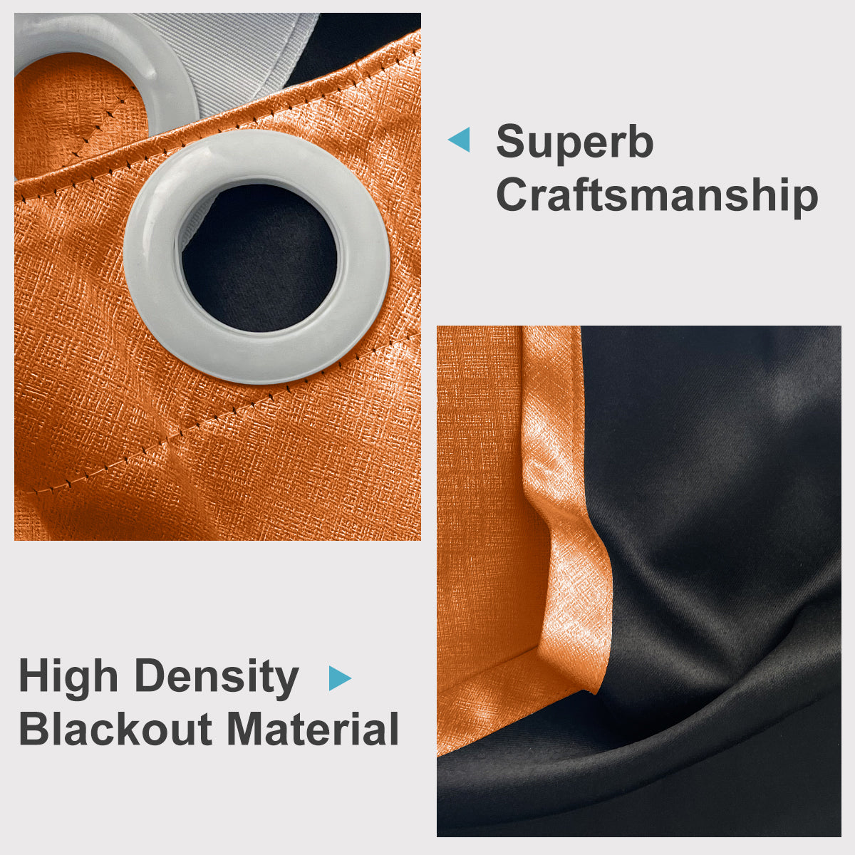 Customizable Classic Blackout Curtains with Texture | Orange