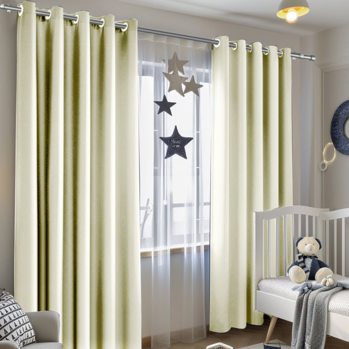 Customizable Classic Blackout Curtains with Texture | Beige