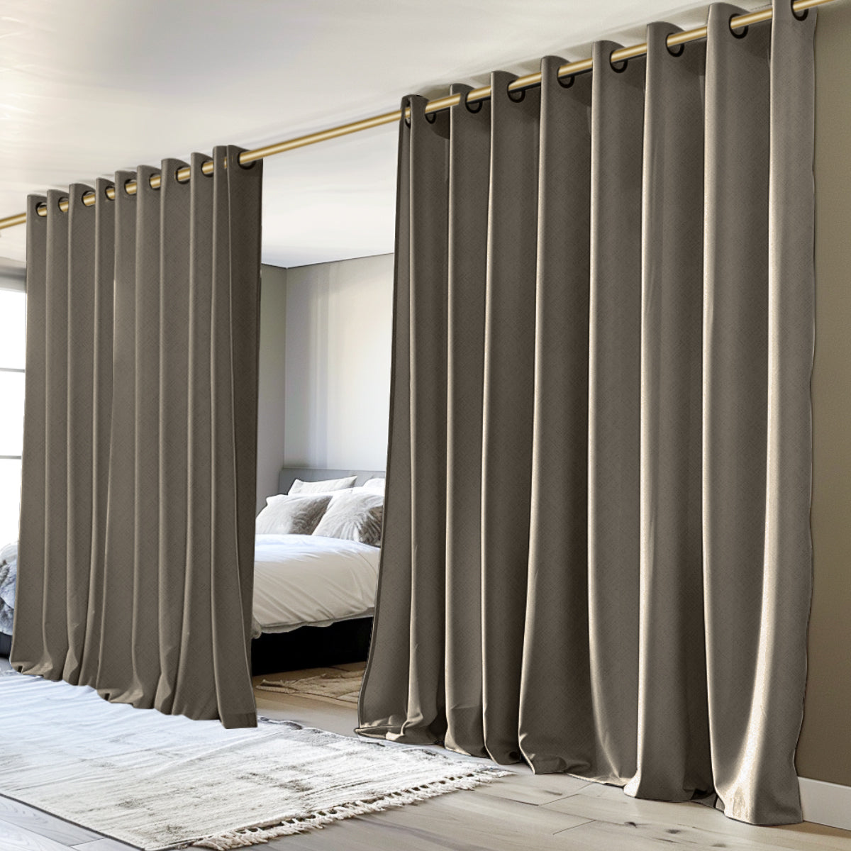 Customizable Classic Blackout Curtains with Texture | Camel