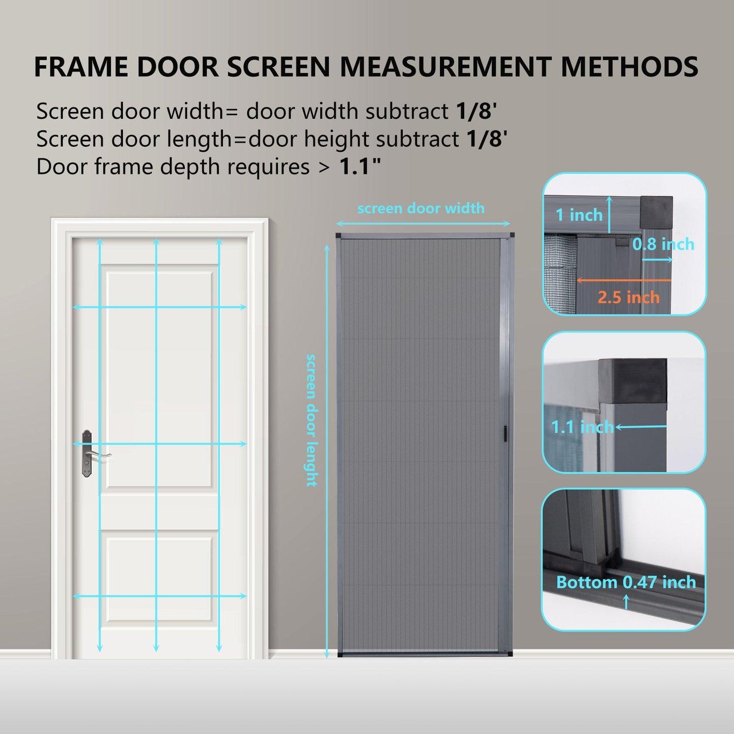 Retractable Screen Door(0.471in Low Track) - CurtainsArt