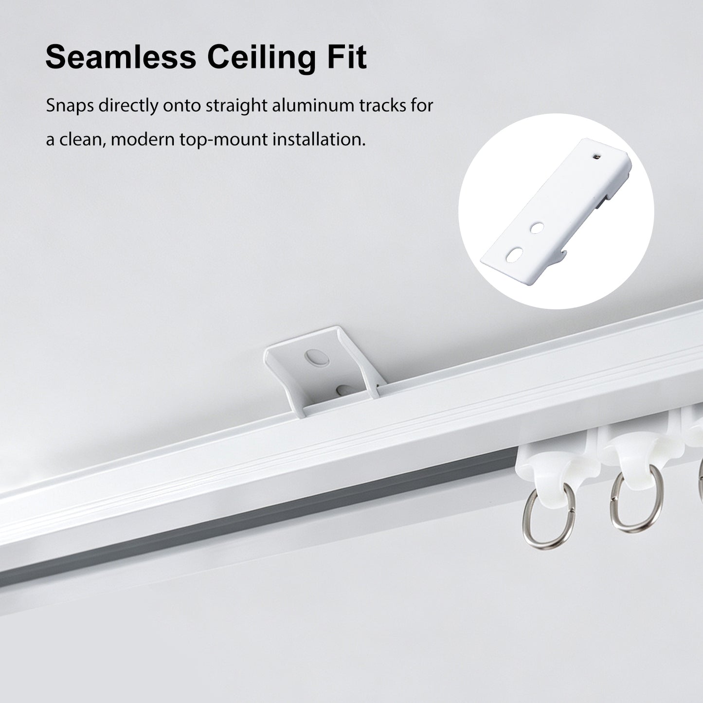 Straight Curtain Track Ceiling Brackets (6 PCS)