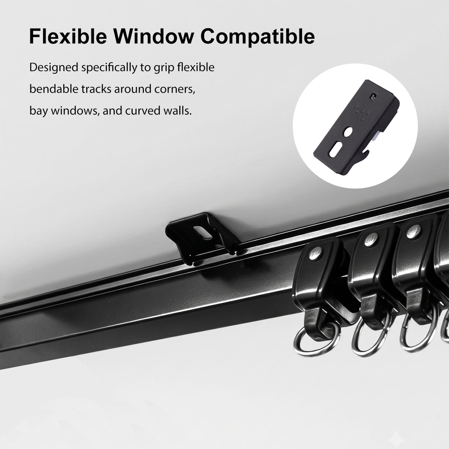 Flexible Curtain Track Ceiling Brackets (6PCS)
