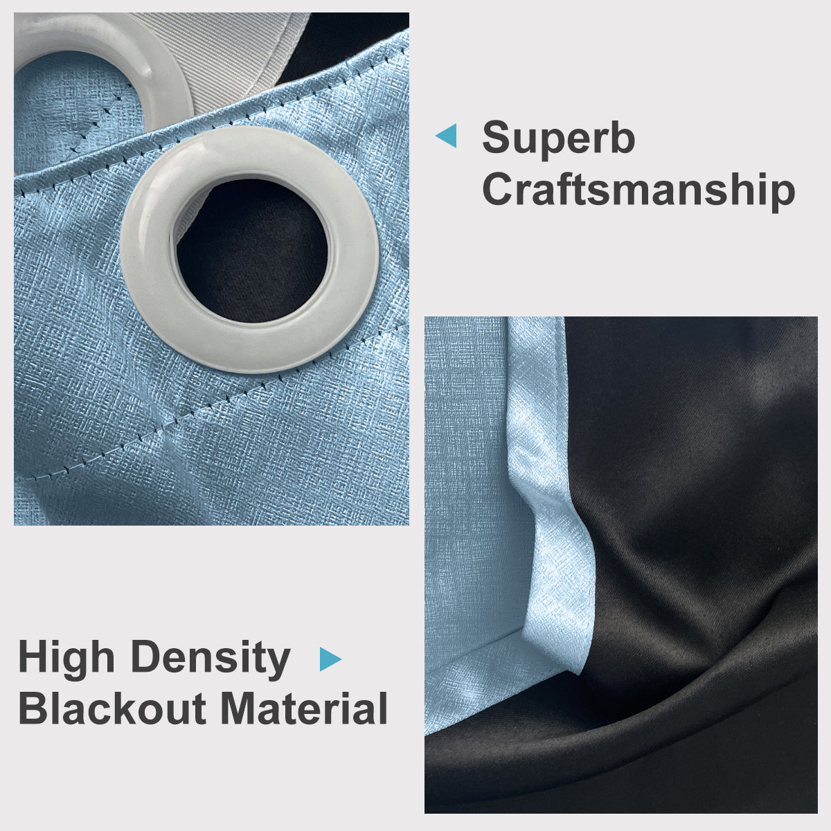 Customizable Classic Blackout Curtains with Texture | Blue