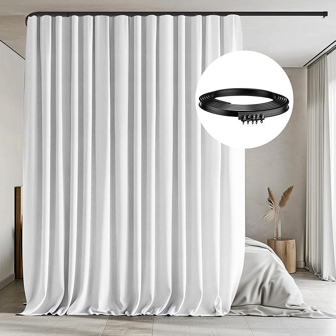 Room Blackout Divider Curtain with Flexible Ceiling Track Suit - CurtainsArt