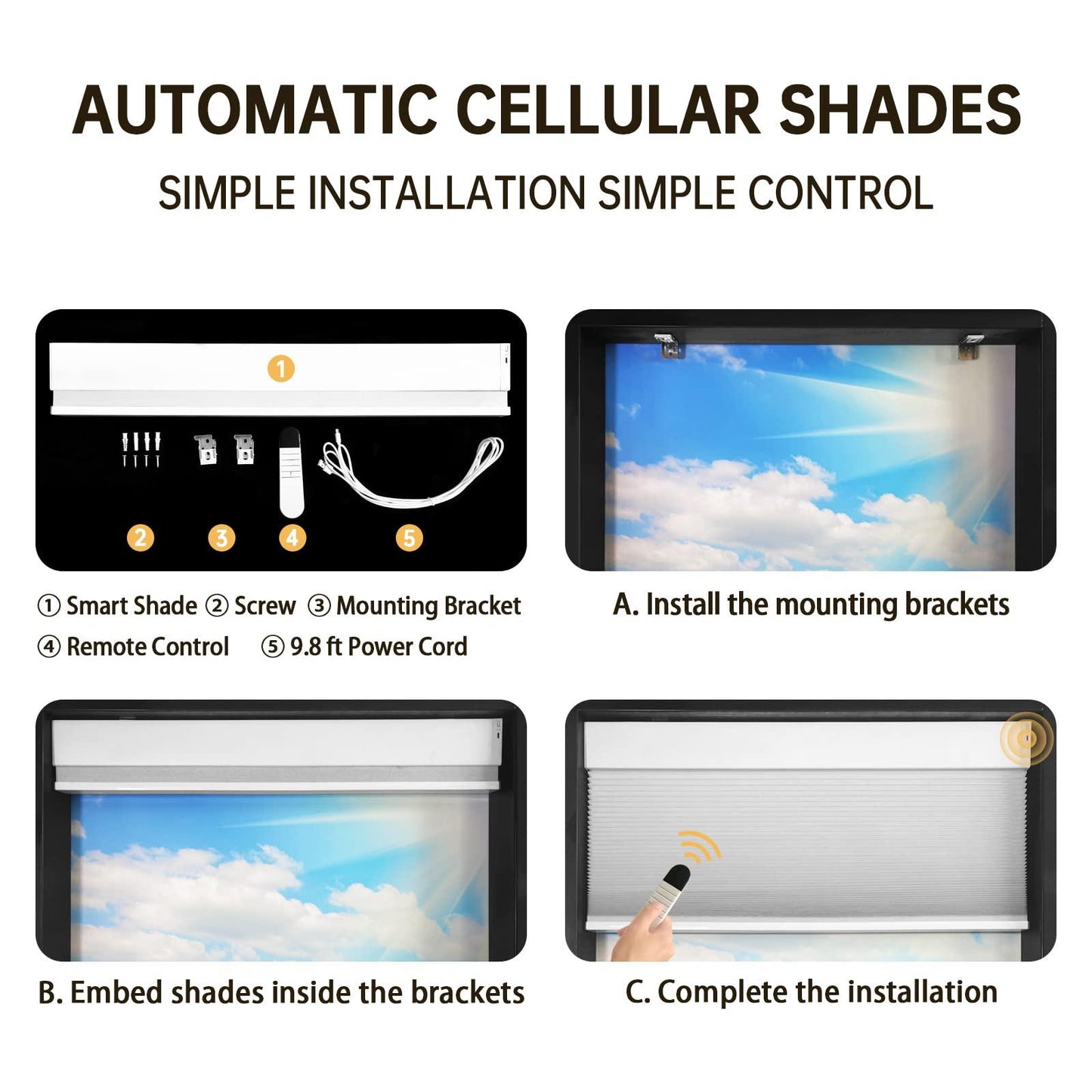 Motorized Cellular Shades(Light-filtering) - CurtainsArt