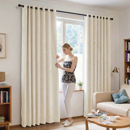 Custom Chenille Grommet Curtains with Rod Set