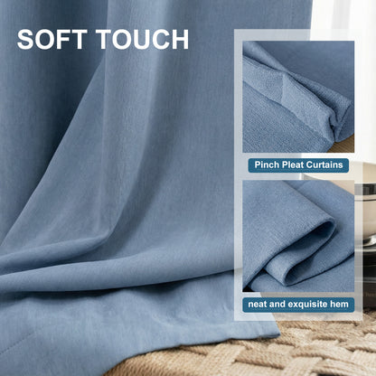 Custom Chenille Grommet Curtains with Rod Set