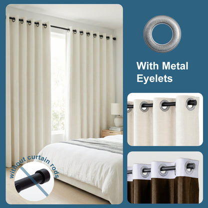 Custom Chenille Grommet Curtains with Rod Set