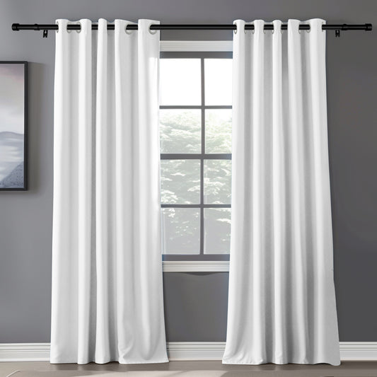 Customizable Classic Blackout Curtains with Texture | White