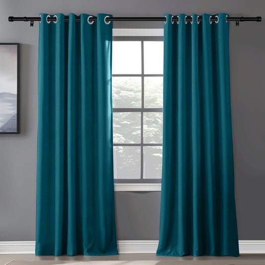 Customizable Classic Blackout Curtains with Texture | Dark Blue