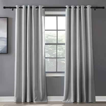 Customizable Classic Blackout Curtains with Texture | Light Grey