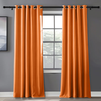 Customizable Classic Blackout Curtains with Texture | Orange