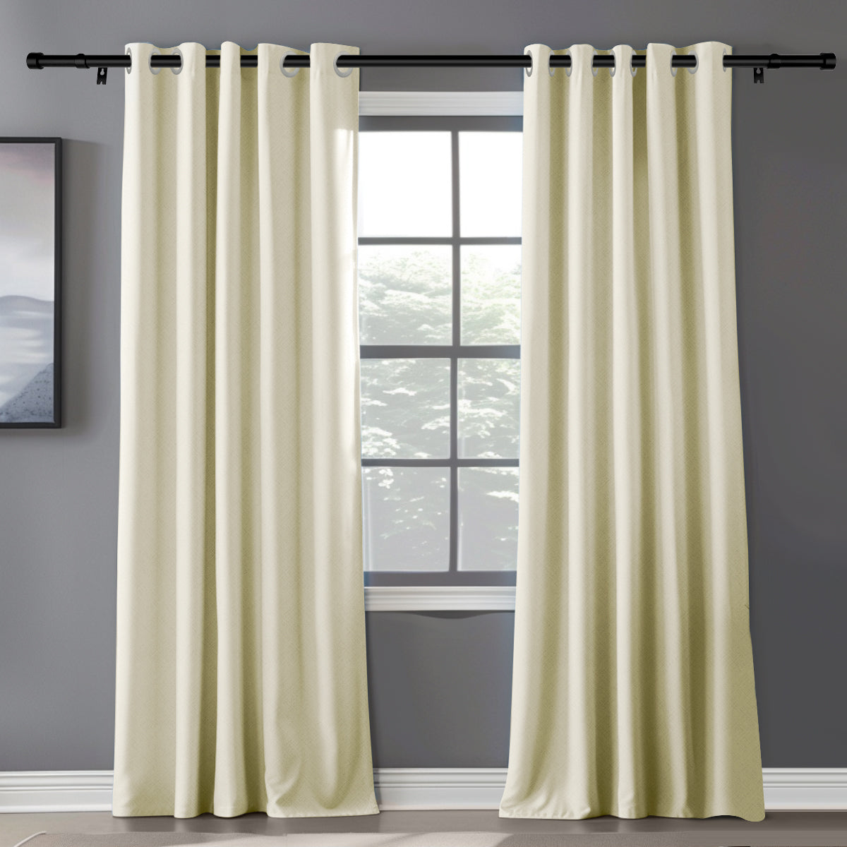 Customizable Classic Blackout Curtains with Texture | Beige