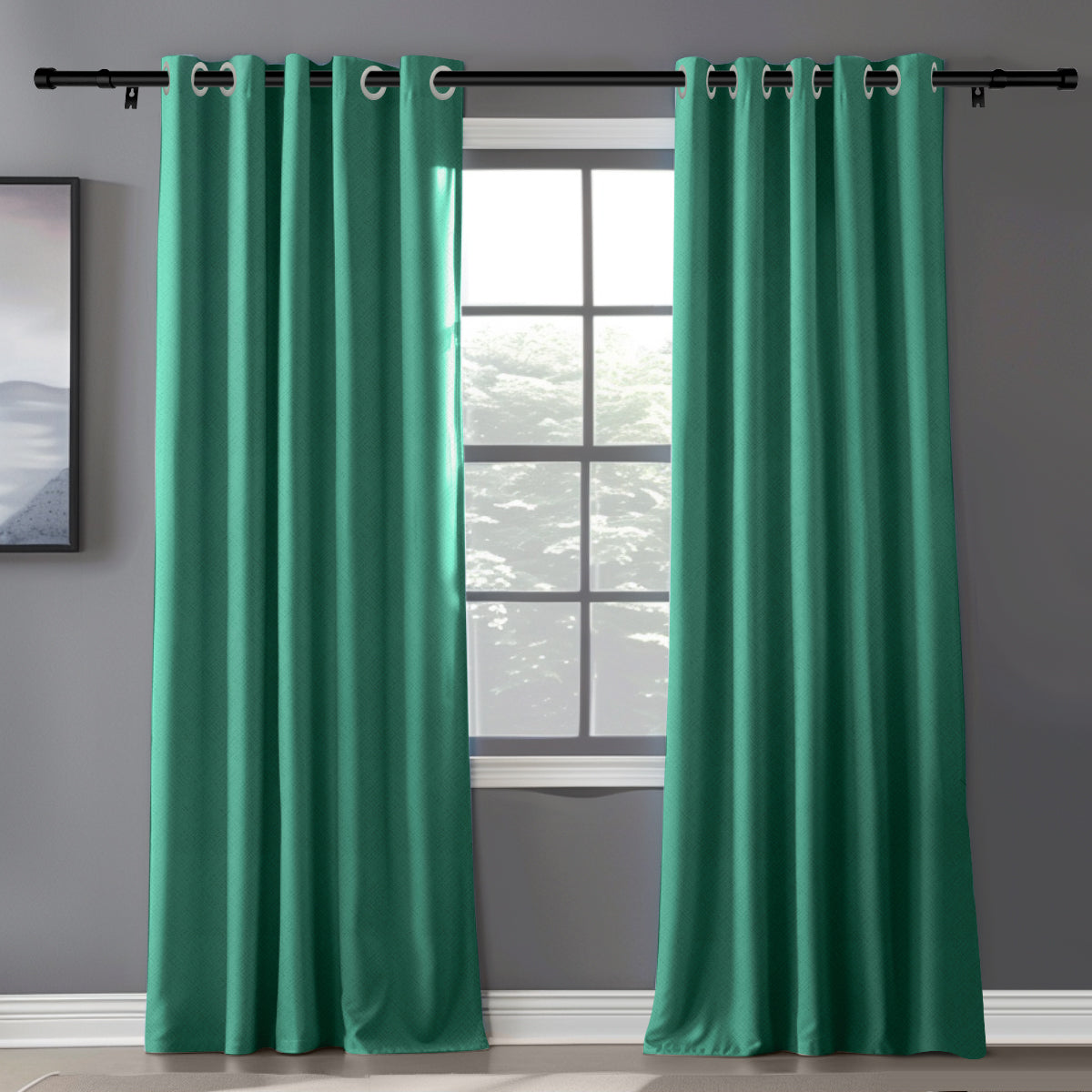 Customizable Classic Blackout Curtains with Texture | Green