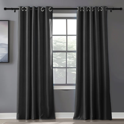 Customizable Classic Blackout Curtains with Texture | Black