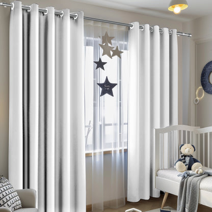 Customizable Classic Blackout Curtains with Texture | White