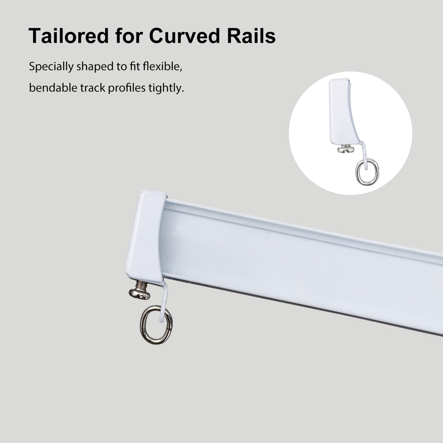 Flexible Curtain Track End Caps(4 PCS)