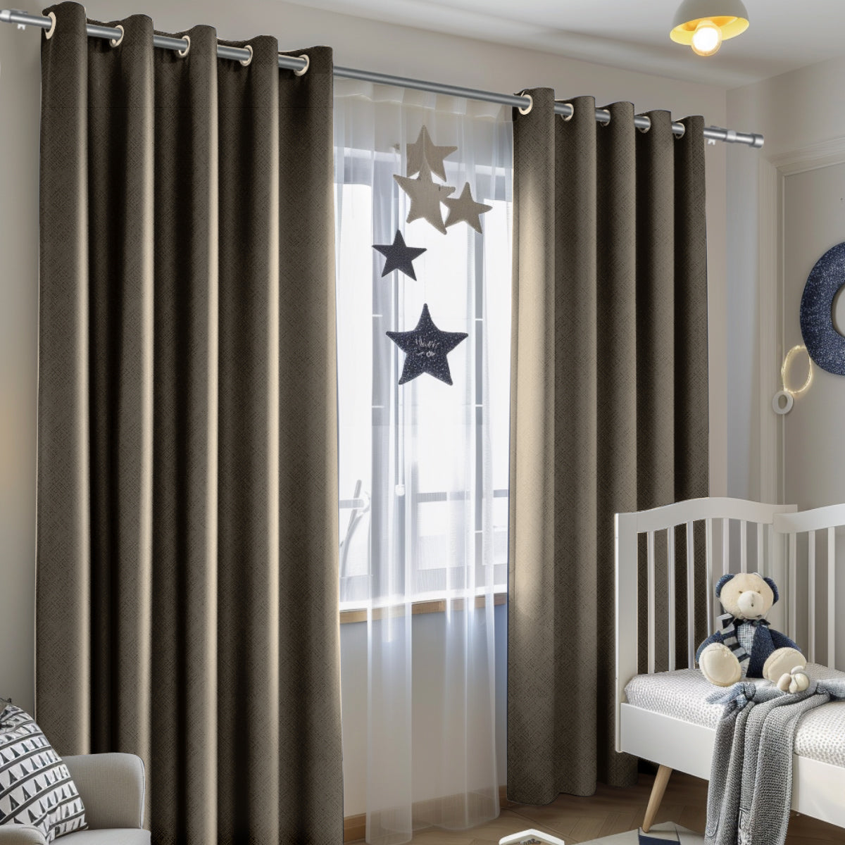 Customizable Classic Blackout Curtains with Texture | Camel