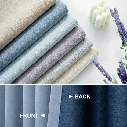 Custom Chenille Grommet Curtains with Rod Set