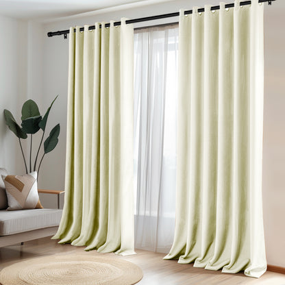 Customizable Classic Blackout Curtains with Texture | Beige