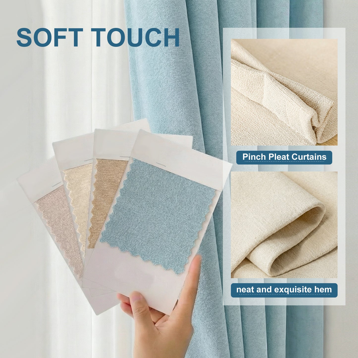 Custom Chenille Grommet Curtains with Rod Set