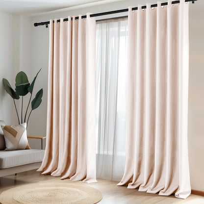 Customizable Classic Blackout Curtains with Texture | Pink