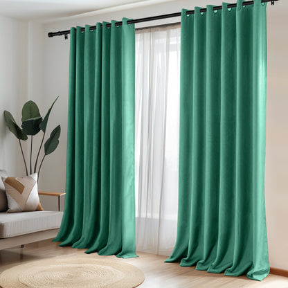 Customizable Classic Blackout Curtains with Texture | Green