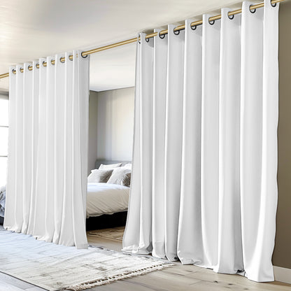 Customizable Classic Blackout Curtains with Texture | White