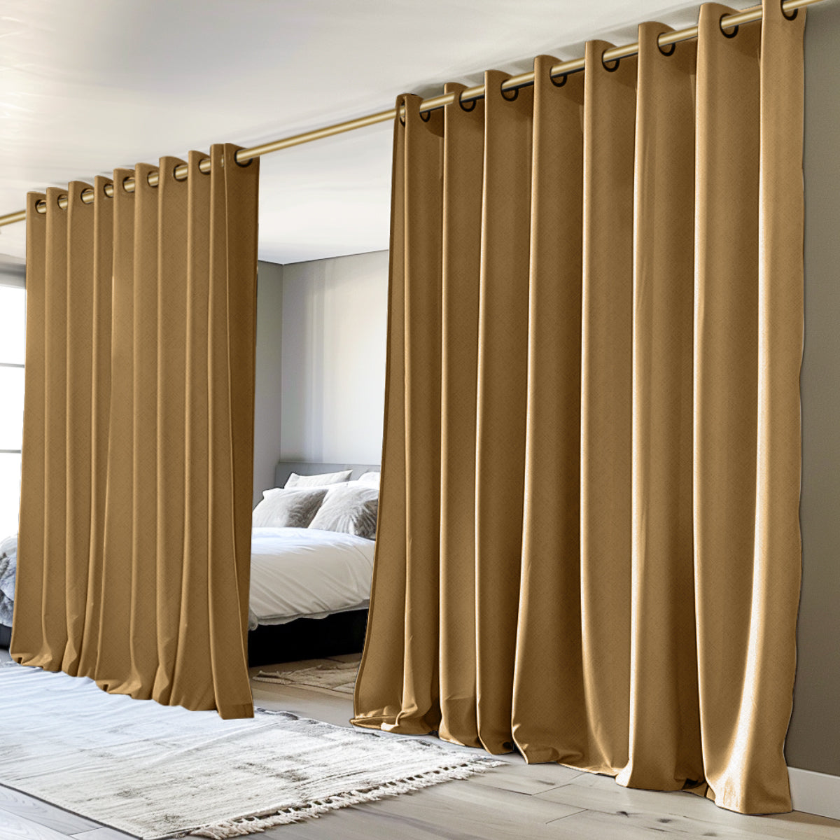 Customizable Classic Blackout Curtains with Texture | Coffee