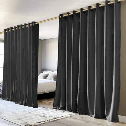 Customizable Classic Blackout Curtains with Texture | Black