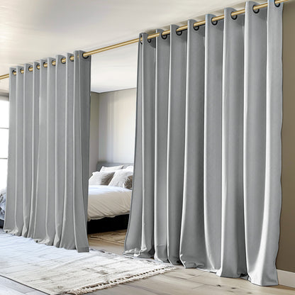 Customizable Classic Blackout Curtains with Texture | Light Grey