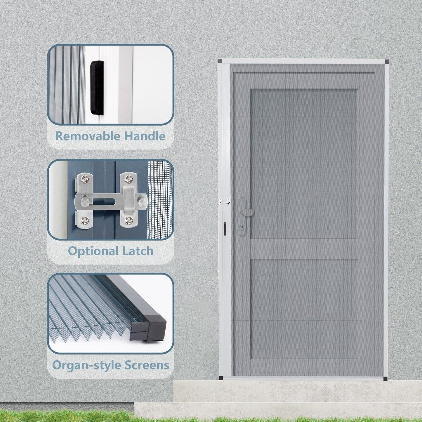 Retractable Screen Door（0.471in Low Track） - CurtainsArt