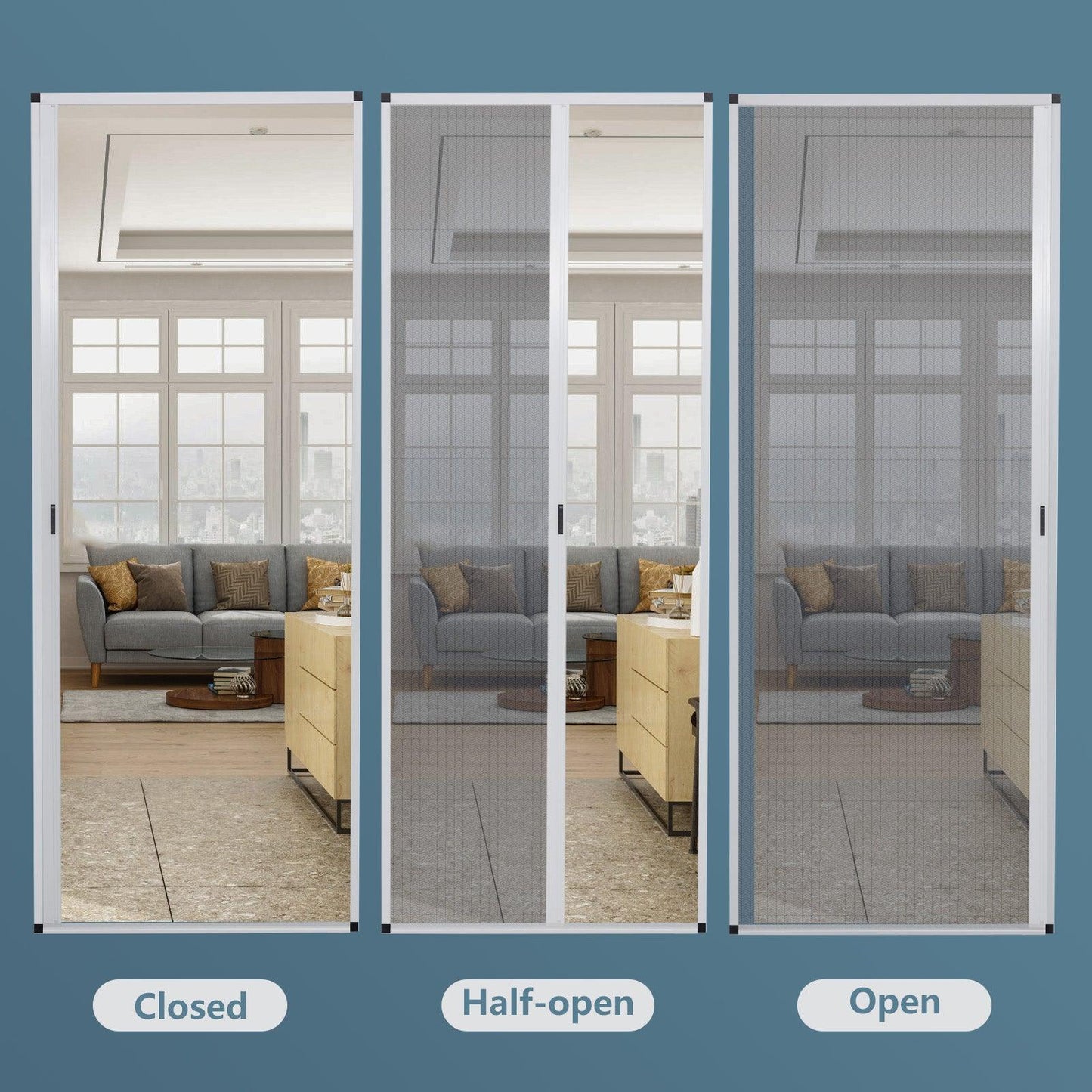 Retractable Screen Door（0.471in Low Track） - CurtainsArt