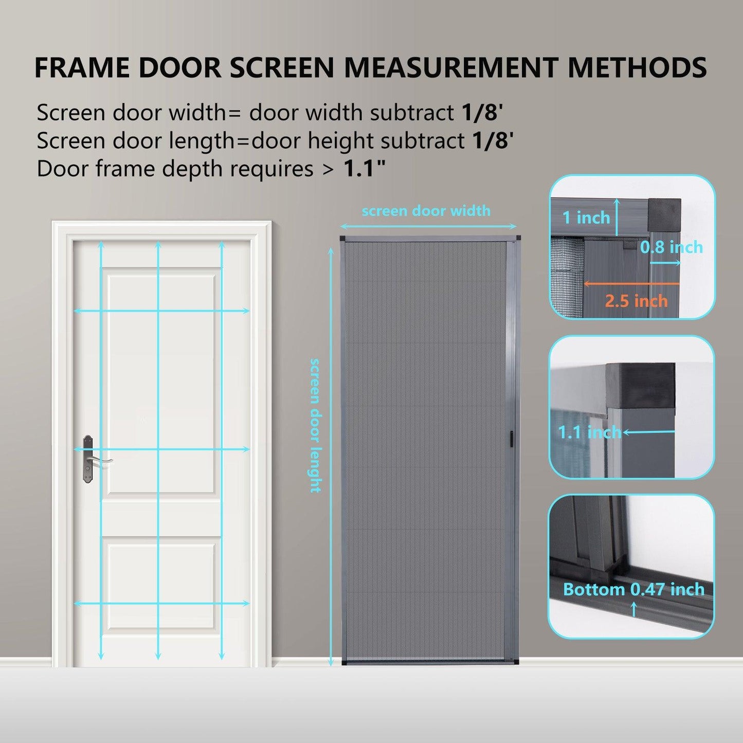 Retractable Screen Door（0.471in Low Track） - CurtainsArt