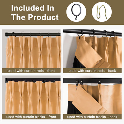 （Khaki）Total Blockout Pinch Pleat Curtains