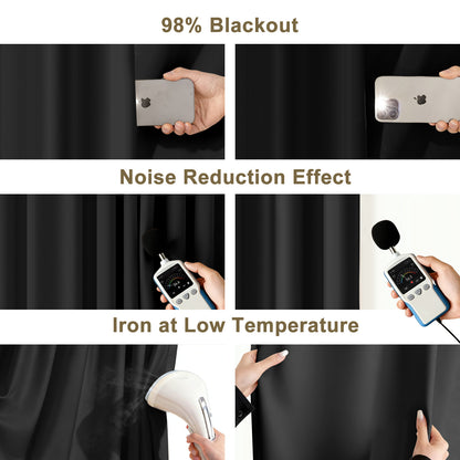 （Black）Total Blockout Pinch Pleat Curtains