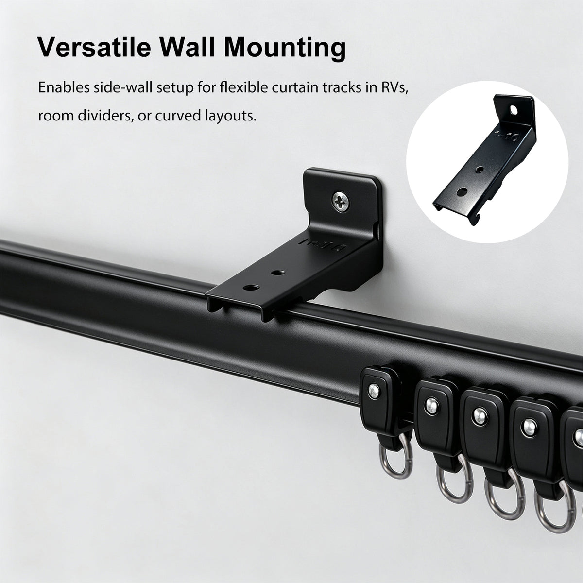 Straight Curtain Track Wall Brackets  (6 PCS)