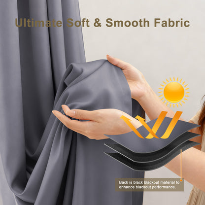 （Grey）Total Blockout Pinch Pleat Curtains