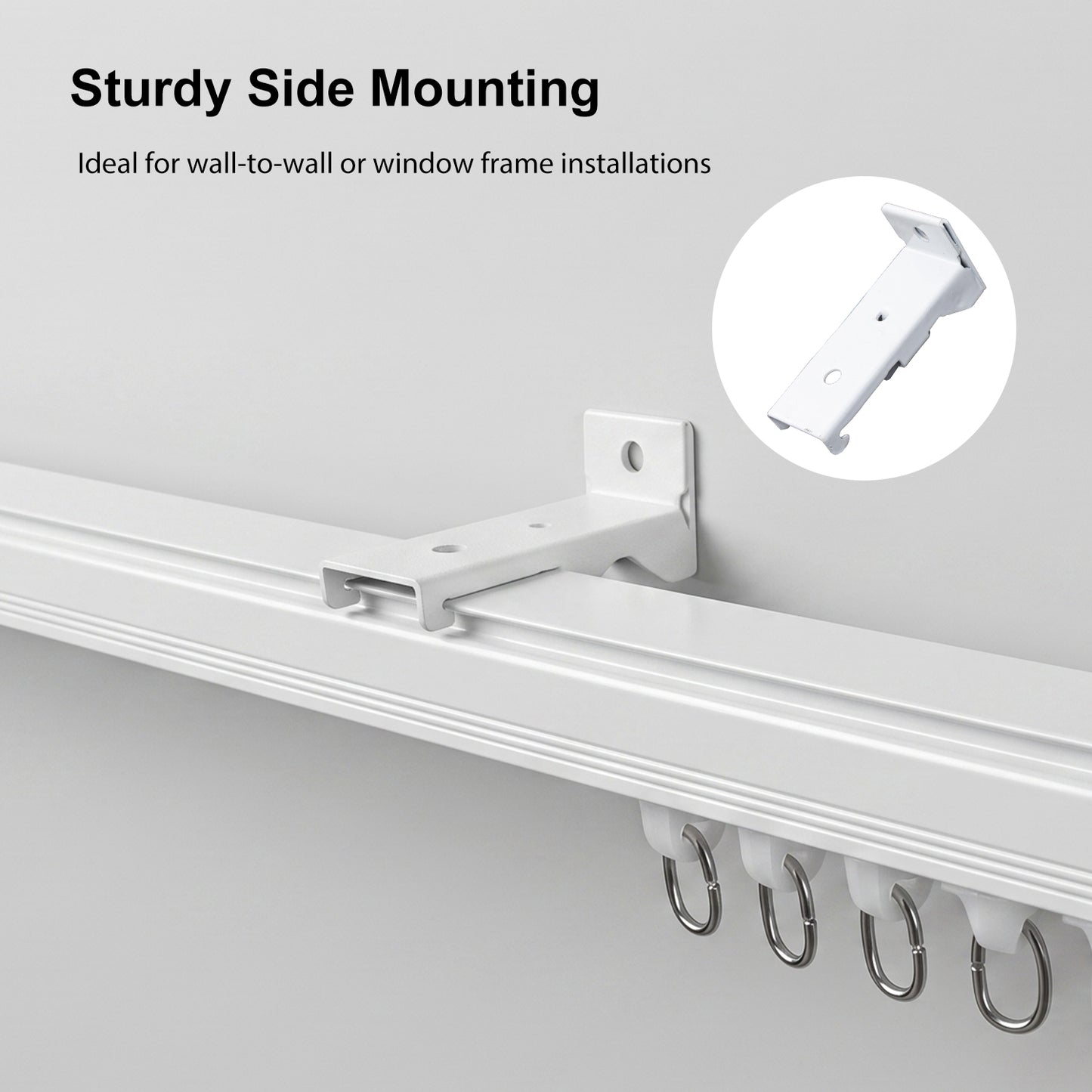 Straight Curtain Track Wall Brackets  (6 PCS)