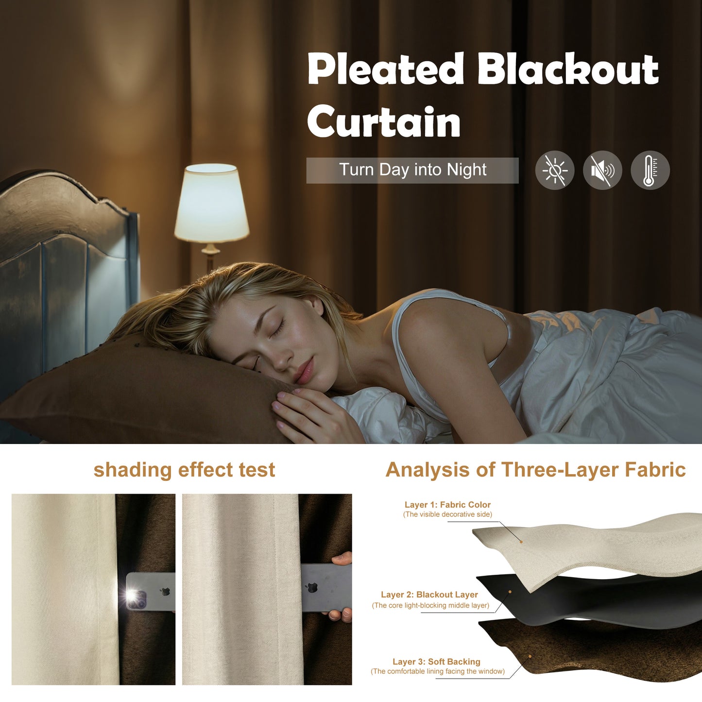 Custom Pleated Chenille Curtains with Rod Set