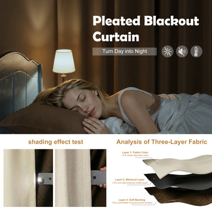 Custom Pleated Chenille Curtains with Rod Set