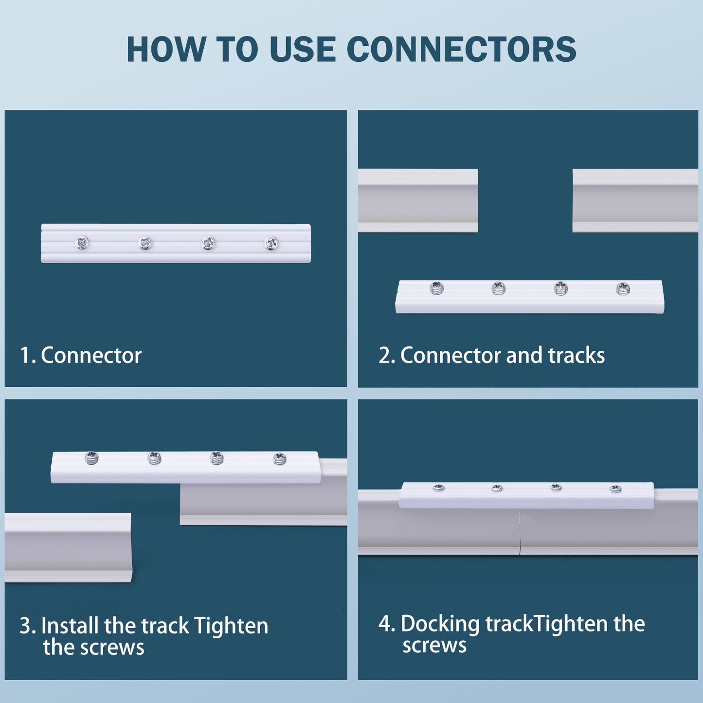 Flexible Curtain Track Connectors(6 PCS)