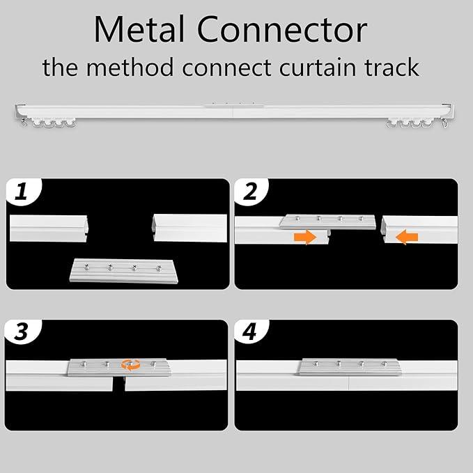 3PCS Track Connector Accessories for Aluminum Curtain Track,White - CurtainsArt