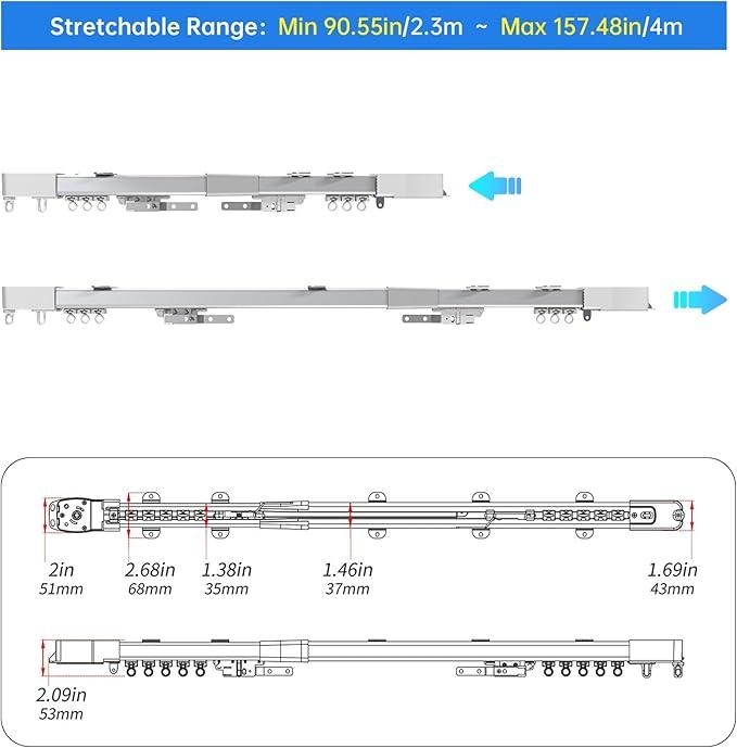 Smart Electric Curtain Ceiling Compatible with Alexa Google Siri Apple - CurtainsArt