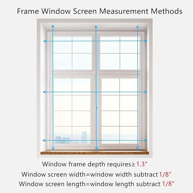 Window Screen, Skylight Frame Replacement Adjustable Assembled Mosquito Fiberglass Retractable Custom Windows Screen - CurtainsArt