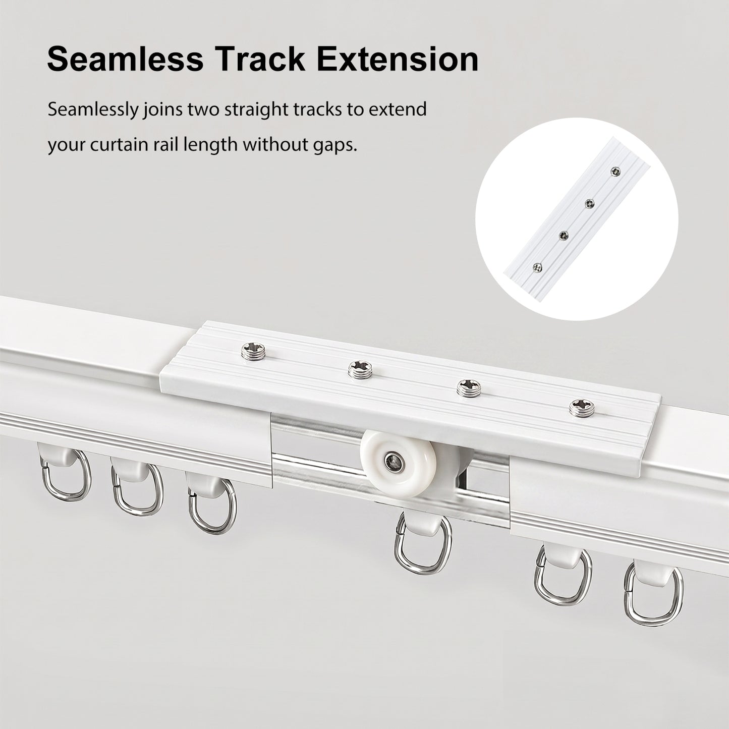 Straight Curtain Track Connectors(6 PCS)