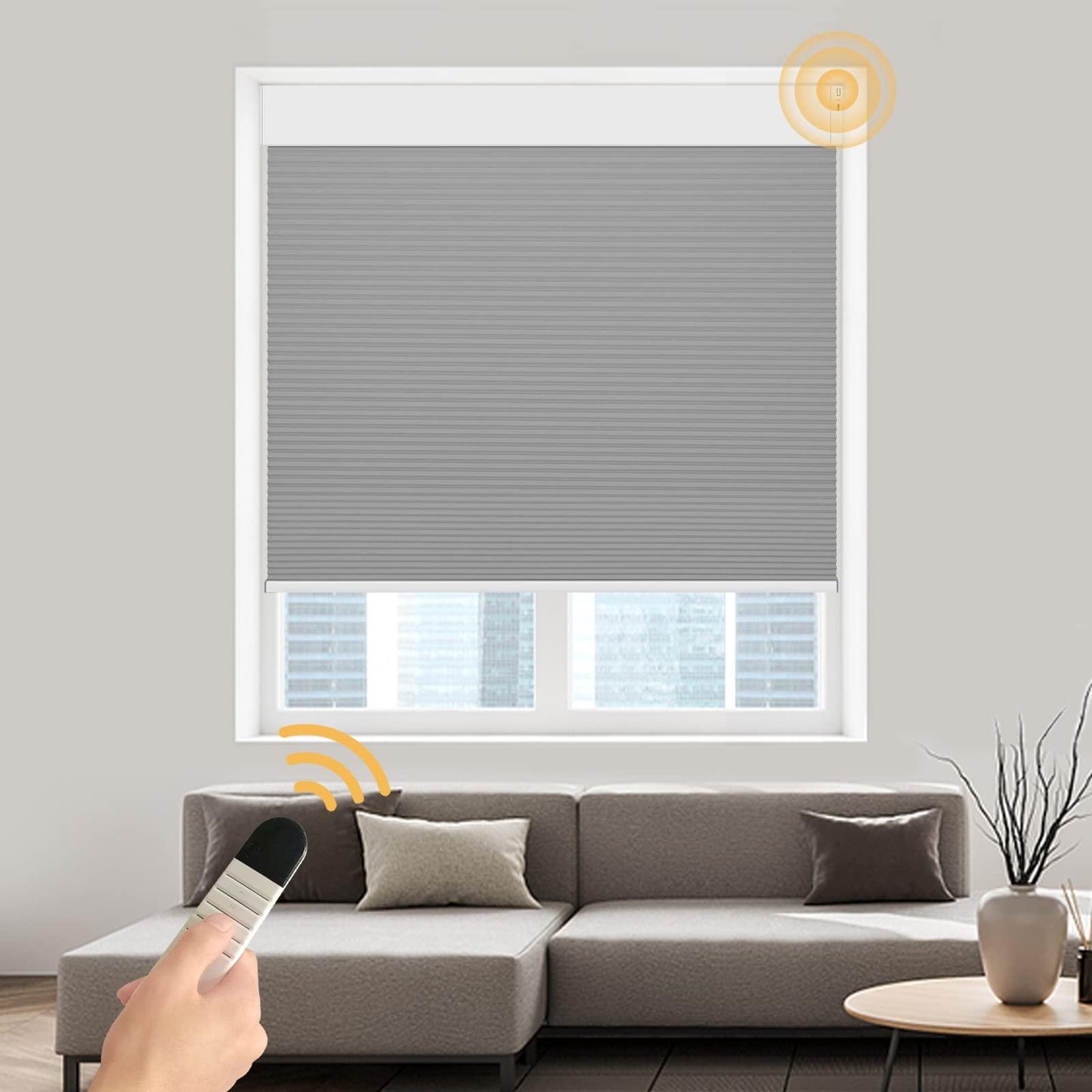 Motorized Cellular Shades（Blackout） - CurtainsArt