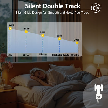 Silent Heavy-Duty Double Curtain Track (Ceiling Mount)