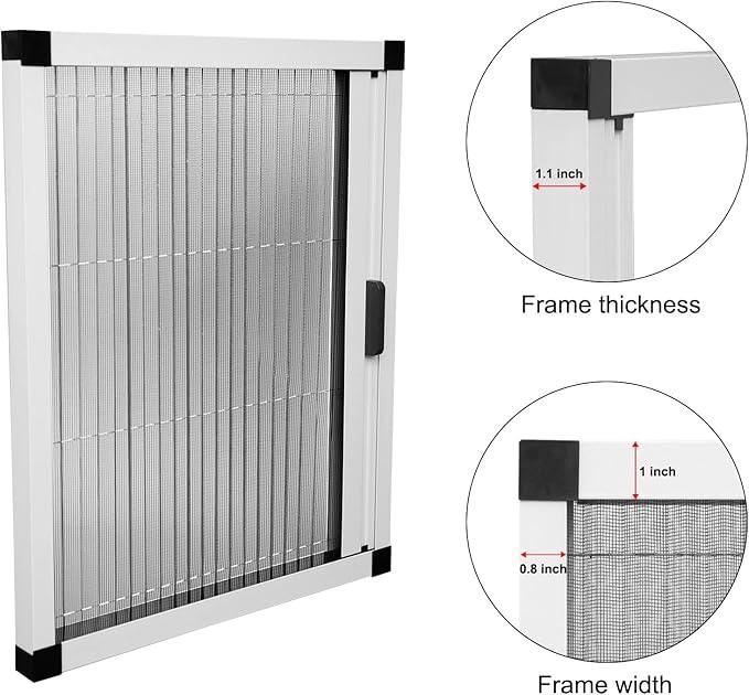 Window Screen, Skylight Frame Replacement Adjustable Assembled Mosquito Fiberglass Retractable Custom Windows Screen - CurtainsArt